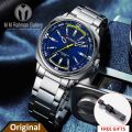 CURREN 8455 Luminous Stainless Steel Quartz Watch For Men - Silver Blue Color. 