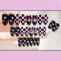 Kawaii 24Pcs/box False Nails Sanrio Kuromi Anime Wearable Press On Nail Tips with Glue Beauty Fashion Detachable Nail Art. 