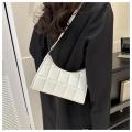 Black/White Shoulder bag High-quality PU Underarm bag Solid color bag for Fashion show Daily wear Office use Shopping Travel.