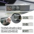 【New Product+free Shipping】Mini Car Clock Suction Cup Ultra-thin Car Internal Digital Thermometer Car Electronic Clock Suction Cup Digital LCD Display Multifunctional Accessory. 