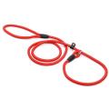 Sturdy Pet Collar Rope Nylon Dog Slip Training Walking Lead With P Chain 1cm red. 