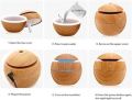 Wooden Air Humidifier Mini Night Light Portable Mist Sprayer USB Electric Air Humidifier 300ML Cool Water Mist Maker with Warm Night Light With 2 Working Modes for Home Office Car. 