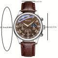 Men's Brown Quartz Business Wrist Watch - Casual Belt Men's Watch with Timeless Style. 