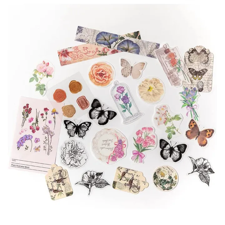 260Pcs%20Vintage%20Scrapbooking%20Stickers%20Pack,DIY%20Retro%20Journaling%20Supplies%20Stickers%20Kit,Flowers%20Scrapbook%20Paper%20Accessories%20-%20Image%203
