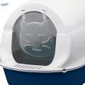 Hooded Cat Sturdy Open Top Kitten Toilet Covered Cat Litter Tray Blue. 