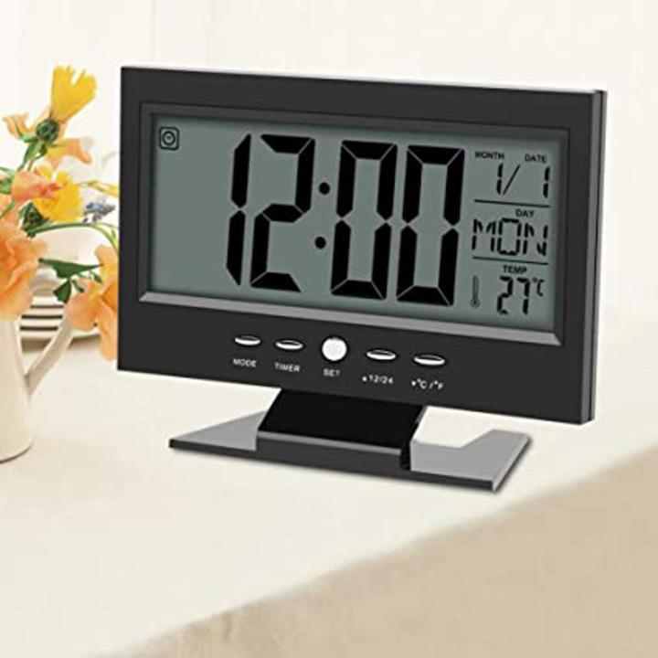 Digital table clock Voice Control Temperature Calendar Automatic Back-light - Wall Clock