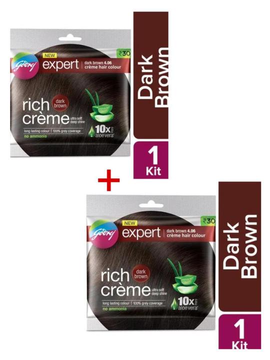 Rich Creme Hair Color Dark Brown 40ml 2pc packets