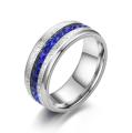 Cheap stainless steel green stone rings black wedding ring men. 