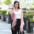 Women Lace Shawl Scarf Elegant Evening Dresses Shawls Hollow Tassel Scarves Wraps Scarf Femmal Mesh Yarn Wedding Shawl.