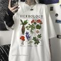 Gothic Herbology Harajuku Y2k Street Top Lady Cute Cartoon Comic Girl Letter Print Japanese Casual Men T-Shirt Trendy Female. 