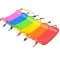 Kids Swing Flying Toy Garden Swing Kids Hanging Seat Toys with Height Adjustable Ropes Indoor Outdoor Toys Rainbow Curved Board.
