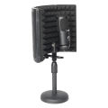 Mini 3 Panels Acoustics Microphone Isolation Shield Foam Wind Screen with Stand Plastic Portable Windscreen for Studio LO-PS58. 