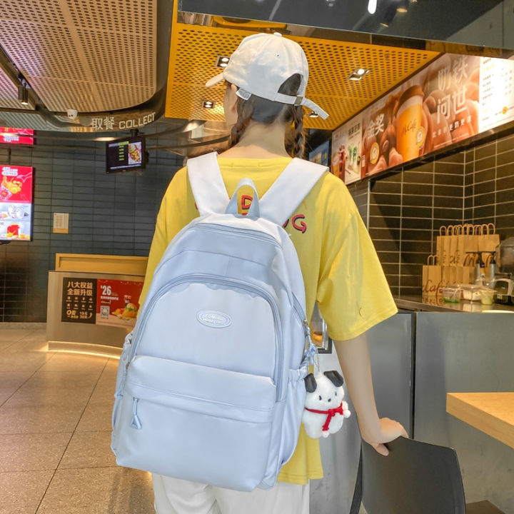Niche%20simple%20backpack,%20female%20college%20student,%20junior%20high%20school%20student,%20girl,%20Japanese%20bubble%20lattice,%20high-value%20cream%20school%20bag%20-%20Image%203