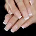 【The road to happiness Store】Hello Paris Classical French Nail Natural Nails Square French Style Smile Line Finfernails.