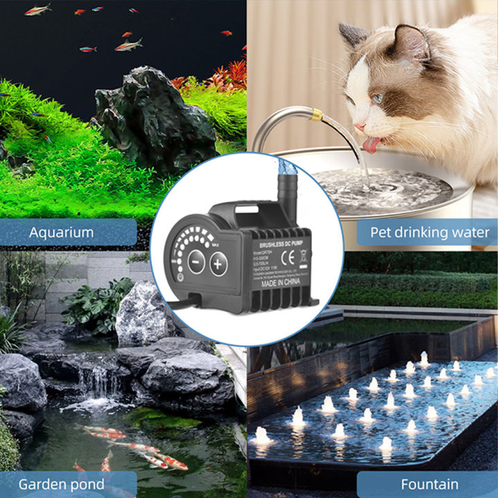 GC Solar 12V Brushless Centrifugal Submersible Water Pump For Fountain Pool Circulation System Water Circulation System, Pond Motor Fountain Pump