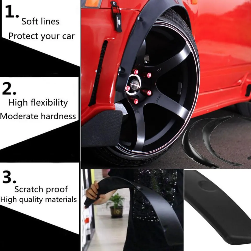 Buy 4Pcs 2.75''/70m Universal Flexible Car Fender Flares Extra Wide