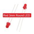 50Pcs- 3mm COLORFUL RED LED 3mm Round LED Light Emitting Diode Basic Red Light Bulbs For Electronics Project Indicator Front Panels LED Light DIY.