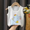 Elegantstunning Kids Summer Tank Tops Round Neck Cotton Breathable Cartoon Animal Printing Vest For 1-6 Years Old Boys Girls. 