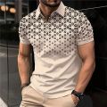 New Summer Men's Polo Shirt Lapel Striped Short Sleeve Letter Printed Button T-Shirt Polo Fashion Top Loser Lione.