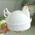 OIMG Chicken Shape 4 Eggs Steamer Boiler Kitchen Microwave Oven Supplies Cooker Tool.