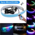 SL 2pcs Car Sequential Flowing RGB Daytime Running Light DRL APP Multi  Light Strip Turn Signal Lights. 