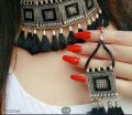 Traditional Fashion Choker Set With Earrings Tarsel Design Necklace Set - Necklace For Girls. 