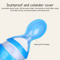 HelloKimi 3PCS Baby Food Feeder Kit Squeeze Feeding Bottle with Spoon Baby Bite Pacifier Temperature Spoon Fruit Vegetable Feeder Squeezing Food Bottles Rice Paste Juice FeederInfant Fruit Feeder Pacifier Teething Toy Gift Set. 