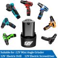 NEW Universal 12V 1500mAh 3000mAh Battery Rechargeable Lithium-Ion for Electric Screwdriver Drill Mini Angle Grinder Tool. 