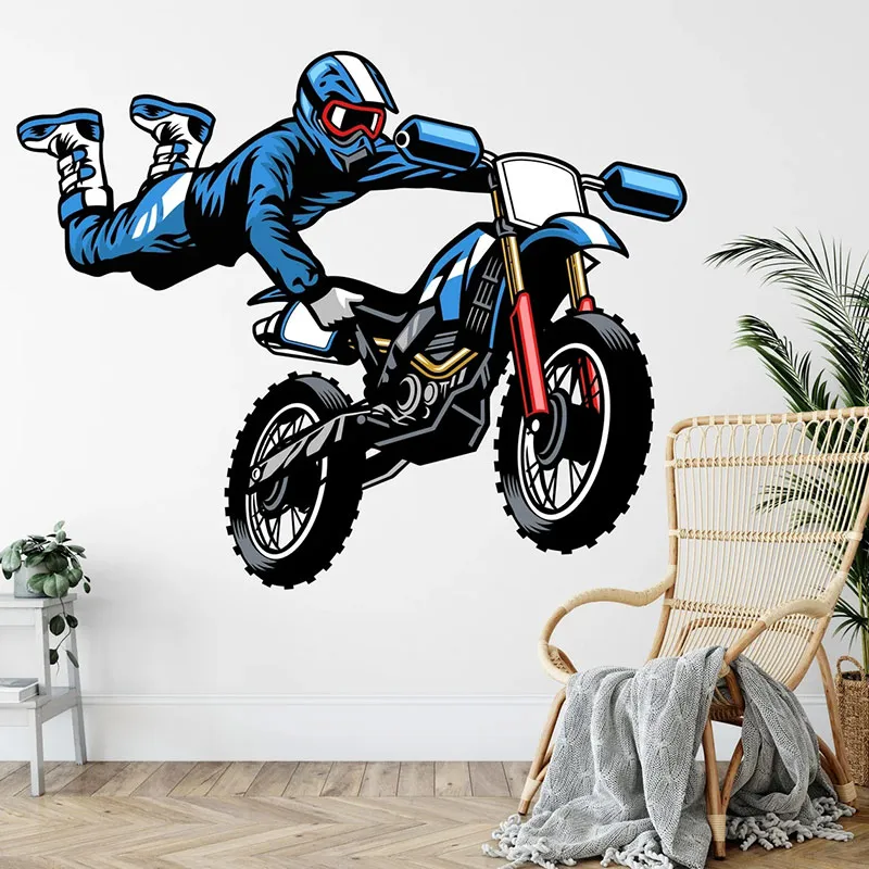Motocross Dirt Bike Wall Decal Boys Bedroom Playroom Home