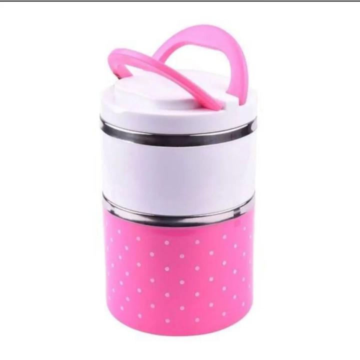 Lunch Box 2 Layer Hotpot Pink COlor -Lunch Bag | Daraz.com.bd