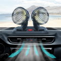 12V Car Fan Double Head Fan Portable Auto Cooling Fan.