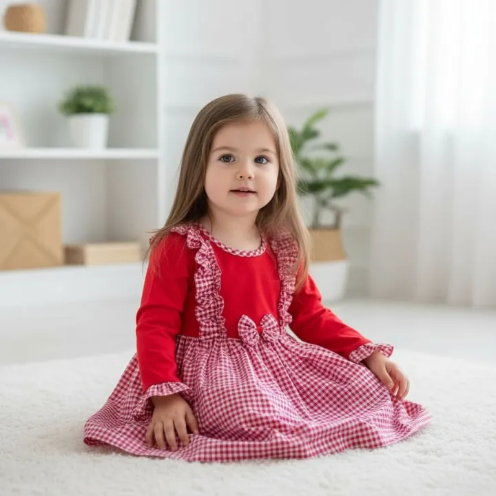 Baby%20girls%20Fashionable%20beautiful%20grameen%20print%20cotton%20dress%20for%200-10%20years%20babies%20-%20Image%202
