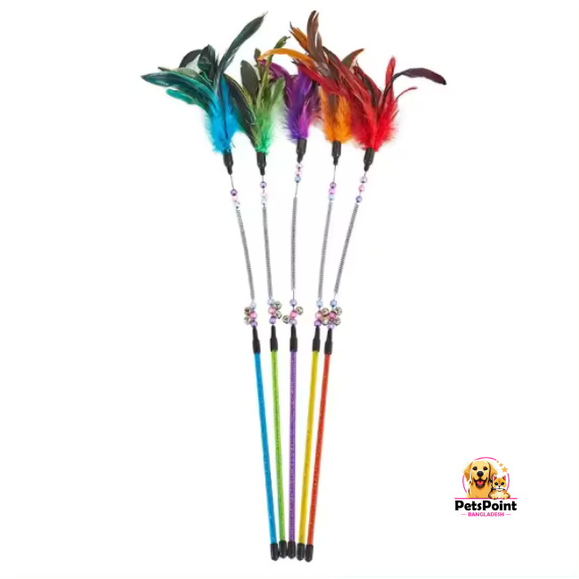 New Cat teasing spring stick toys with feather tease cat and kitty