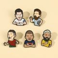 Soccer Star Enamel Pin Cartoon Player Jersey Brooch Custom Bag Lapel Badge Athlete Jewelry Gift for Fans Friends. 