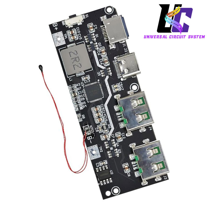GETBSTOOP QC4.0 QC3.0 LED Dual USB 5V 4.5A 22.5W Micro/Type-C USB Mobile Power Bank DIY Mobile Power Bank Circuit Board Fast Charging Mobile Power Module Temperature/Circuit Protection