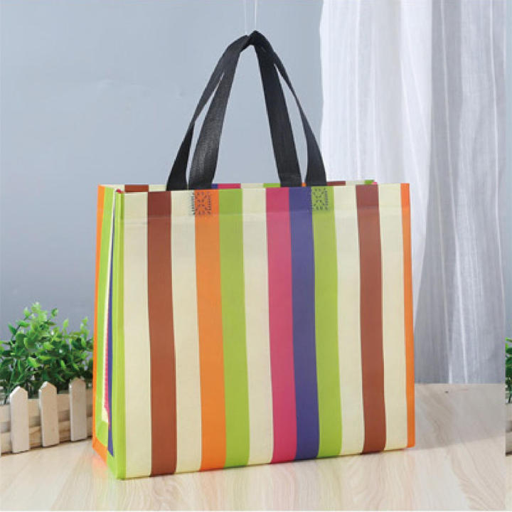 stripe%20Foldable%20handbag%20Stylish%20non-woven%20fabric%20Reusable%20shopper%20bag%20Eco-friendly%20tote%20bag%20for%20Travel%20Grocery%20shopping%20Outdoor%20activities%20Daily%20use%20Eco-conscious%20consumers%20-%20Image%204