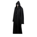 【Alien Alien】 Darth Vader Cosplay Clothes Terry Jedi Black Robe Jedi Knight Hoodie Cloak Halloween Cosplay Costume Cape For Adult. 