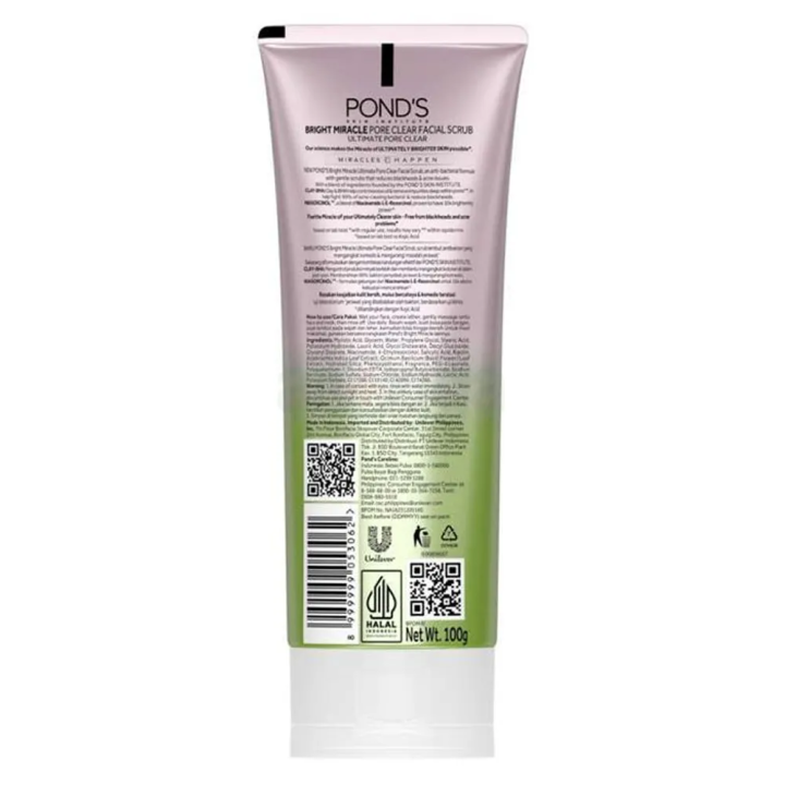 Pond's%20Bright%20Miracle%20Ultimate%20Pore%20Clear%20Clay-BHA%20Facial%20Scrub%20100ml%20-%20Image%202