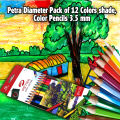 Petra Diameter Pack of 12 Colors shade, Color Pencils 3.5 mm. 
