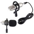 FIFINE F-700 Professional Condenser Sound Recording Microphone with Shock Mount for Studio Radio Broadcasting & Live Boardcast, 3.5mm Earphone Port, Cable Length: 2.5m. 