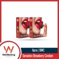 Sensation - Super Dotted Strawberry Condom For Men | Combo Pack -2 Packs | 3x2=6pcs. 