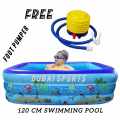 Swimming Pool 120 cm for Kids + Free Foot pumper. 