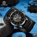 Ochstin brand fashion business, luxury, leather strap, waterproof, automatic mechanical men's watch. 