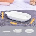 Porcelain Grater Plate for Ginger, Garlic and Onion for Kitchen, for Cooker Apple Meat Puree Vegetable Grinder-White. 