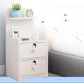 Bedside Table, 2 locker Drawer with Storage Shelf  JIMEOG Night Simple and modern Stand Bedroom Furniture Quarto Cabinet Bedside Table. 