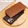 Musubo Luxury Genuine Leathr Case For iPhone 14 13 Pro Max 12 Pro 11 XR Xs Max 8 Plus 7 Cover Flip Wallet Card Fundas Coque Capa.