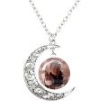 Cute Jyp Meme Necklace Lovers Women Glass Cabohcon Moon Pendant Accessories Party Girls Chain Charm Jewelry for Women Gift.