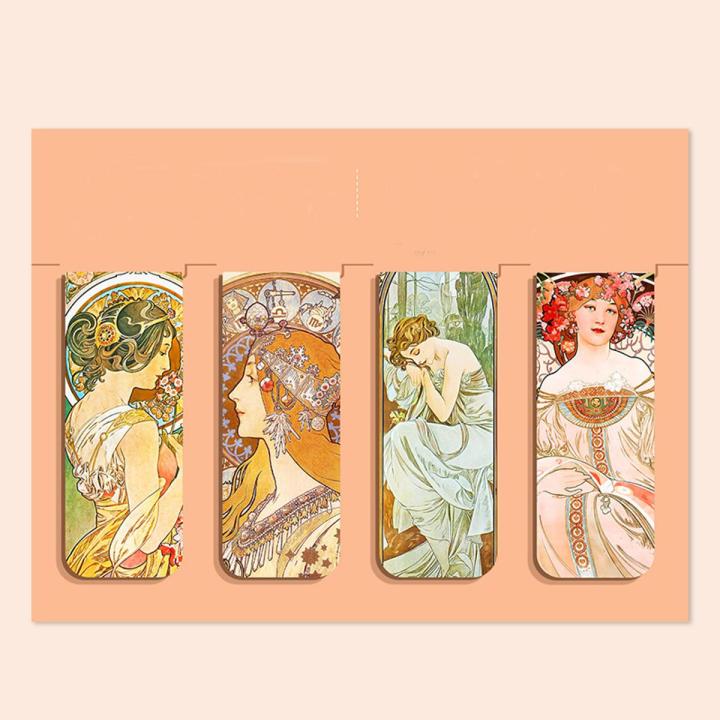 【Fashion】Bookmark Set 4 Creative World Famous Paintings Van Gogh Retro Literature And Art Bookbinder