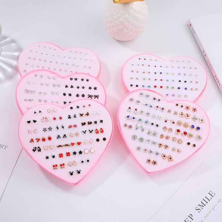 %E3%80%902025%20NEW%E3%80%91%201Set%20Cute%20Exquisite%20Multicolor%20Cartoon%20Hypoallergenic%20Plastic%20Stud%20Earrings%20Set%20For%20Women%20Girl%20Wedding%20Christmas%20Gifts%20Jewelry%20-%20Image%202