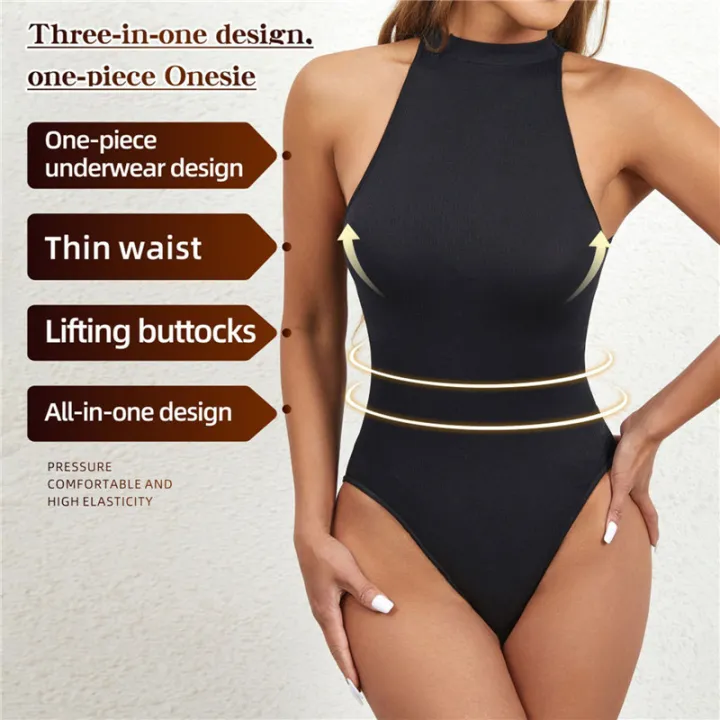 Women%20Bodysuit%20Tummy%20Control%20Seamless%20Shapewear%20Full%20Body%20Shaper%20One%20Piece%20Built-In%20Bra%20Jumpsuit%20Tops%20Compression%20Belly%20Corset%20-%20Image%205